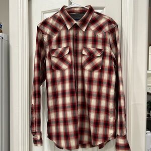 American Eagle Outfitters Vintage fit men’s long sleeve plaid shirt. Sz L